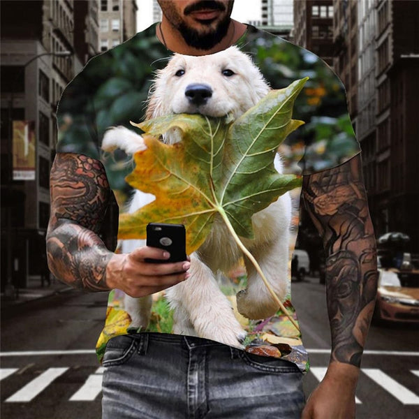 
Golden Retriever dog tshirt Puppy Cute Pets clothing big Smart dogs man Cool art costume
                