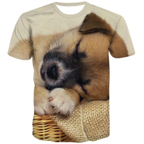 
t shirt dog t shirt 3D Puppy Cute animal big Smart dogs art costume male Casual
                
