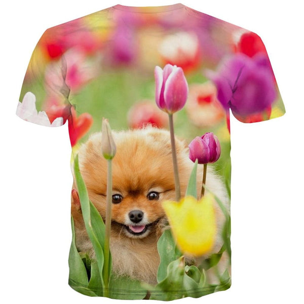 
dog t shirts Puppy Cute animal top tee male art costume Casual big Smart dogs
                