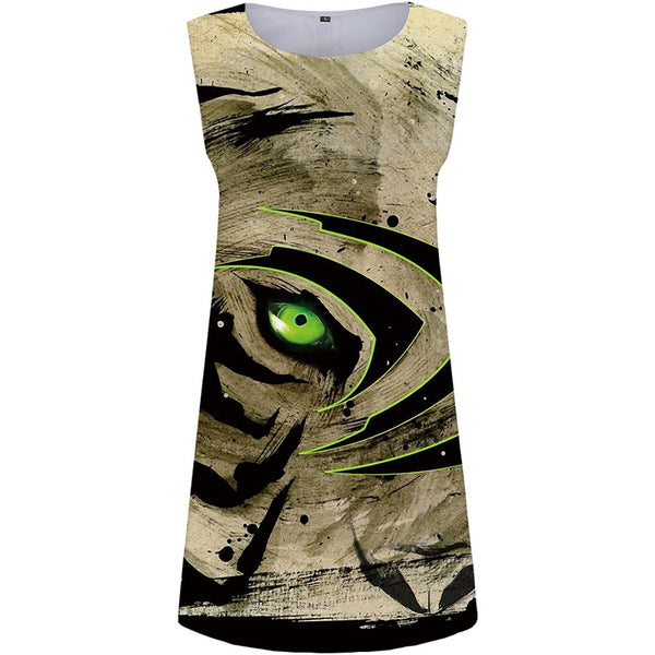 
Tiger Dress Women Eye Sexy Animal Tank Vintage Ladies Dresses Graffiti Office Womens Clothing Elegant
                