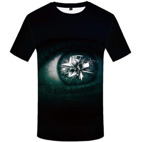 Eye T-shirt Men Geometric Shirt Print Abstract Tshirt Printed Black T-shirts 3d Novel T-shirts Graphic Short Sleeve Full Print - KYKU