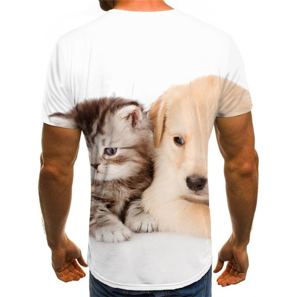 
animal tshirt 3D tshirt docile pets cat and dog men Cool art costume
                