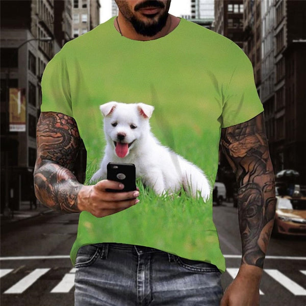 
tshirts Little White dog t shirt 3D Puppy Cute Pets man big Smart dogs art costume Cool
                