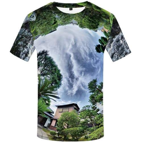 Coconut Tree T-shirt Men Geometric Tshirt Printed Pyramid Tshirts Cool Colorful T-shirts 3d Cartoon T shirts Funny Short Sleeve - KYKU