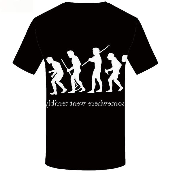 
Character T shirts Men Evolution Tshirts Novelty Black Shirt Print Short Sleeve Hip hop Men/women Tee Top Slim O-Neck
                