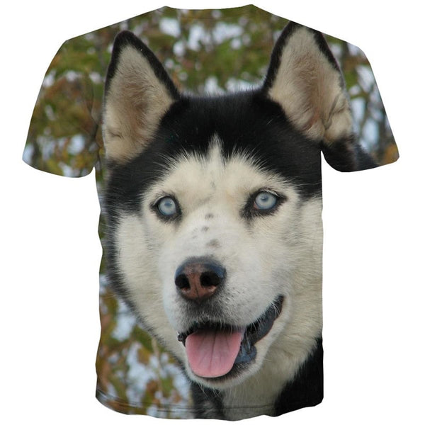 
Husky dog shirt Puppy Cute Pets clothing big Smart Husky dogs Casual art costume men
                