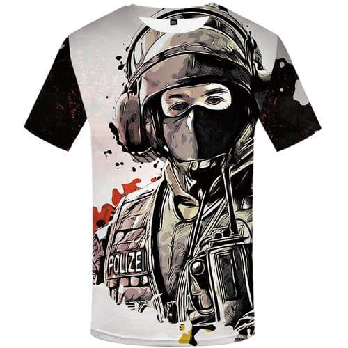 Rainbow T shirts Men Graffiti Tshirts Novelty Military Tshirts Cool Ink T-shirts Graphic Game Shirt Print Short Sleeve Hip hop - KYKU