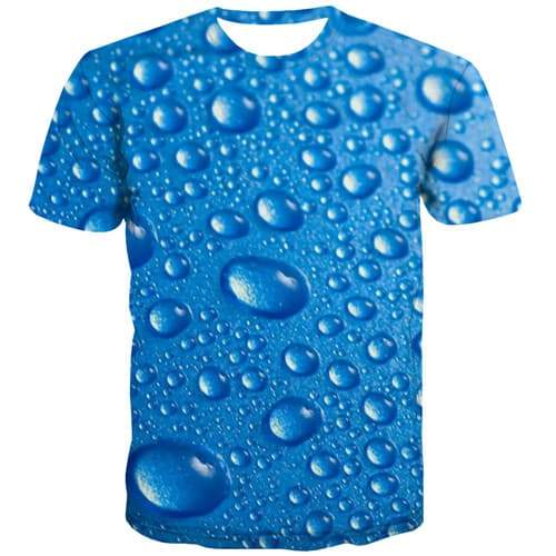 Water T-shirt Men Psychedelic Shirt Print Blue T-shirts 3d Gothic Tshirts Novelty Harajuku Tshirts Cool Short Sleeve Fashion - KYKU