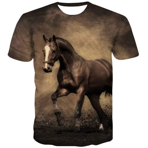 Horse T shirts Men Animal T shirts Funny Funny Tshirt Printed Harajuku T-shirts 3d Leisure Tshirts Cool Short Sleeve Hip hop - KYKU