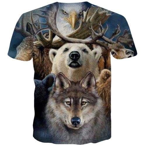 
Bear T-shirt Men Animal Shirt Print Wolf Tshirts Cool Eagle Tshirts Casual War Tshirt Printed Short Sleeve Full Print Mens - KYKU
                