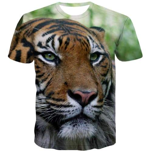 Tiger T shirts Men Animal T-shirts 3d Funny T shirts Funny Novel T-shirts Graphic Harajuku Tshirts Novelty Short Sleeve - KYKU