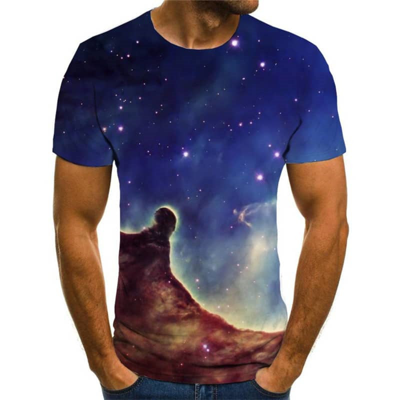 abstract shirt  Hip hop tshirt 3D personality  men's Cool art costume fun geometric colorful art