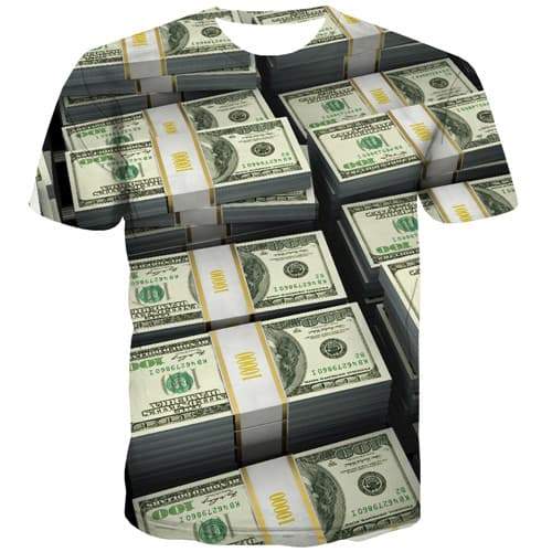 Dollar T-shirt Men Harajuku Tshirts Novelty Money Tshirts Casual United States T-shirts 3d Gothic Tshirt Printed Short Sleeve - KYKU