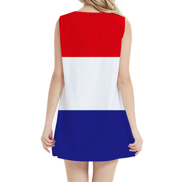 
Dutch Flag Dress Women Netherlands Sexy Colorful Beach Harajuku Party Womens Clothing Tassel
                