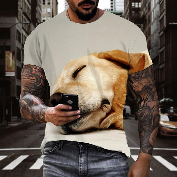
tshirt animaldocile pets Novelty 3D shirtCool men dog art costume
                