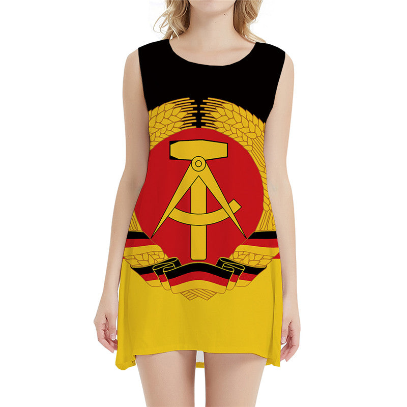 Geometric Dresses Women Germany 3d Print Flag Ladies Dresses Colorful Vestido Sexy Graphics Sundress Womens Clothing Club