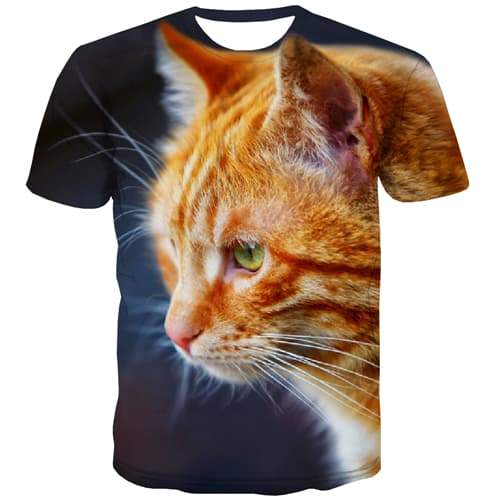 Cat T shirts Men Animal Shirt Print Lovely Tshirt Printed Funny Tshirts Casual Street Tshirts Cool Short Sleeve Punk Rock Unisex - KYKU