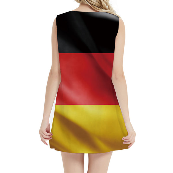 
German Flag Dress Women Harajuku Korean Style Germany Tank Rock Short Womens Clothing Tassel
                