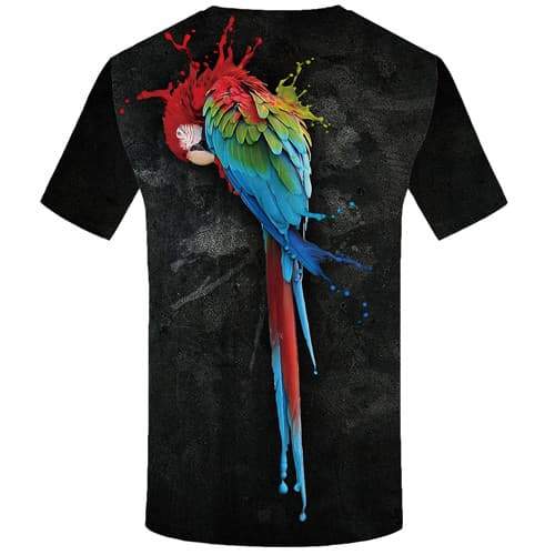 
Parrot T-shirt Men Colorful Tshirts Casual Animal T shirts Funny Graffiti Tshirt Anime Black Tshirt Printed Short Sleeve - KYKU
                
