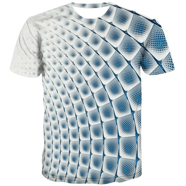 Square T-shirt Men Geometric 3d T shirt Casual Blue Tshirts Novelty Graphic T-shirts Graphic Casual T shirts Funny Short Sleeve