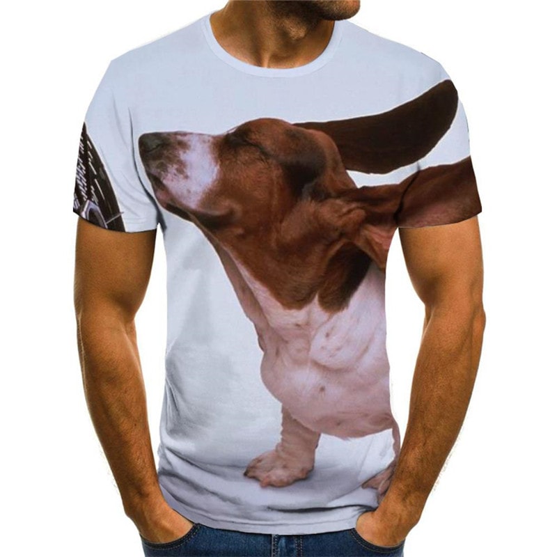 shirts dog tee top Puppy Cute animal art costume Cool male big Smart dogs