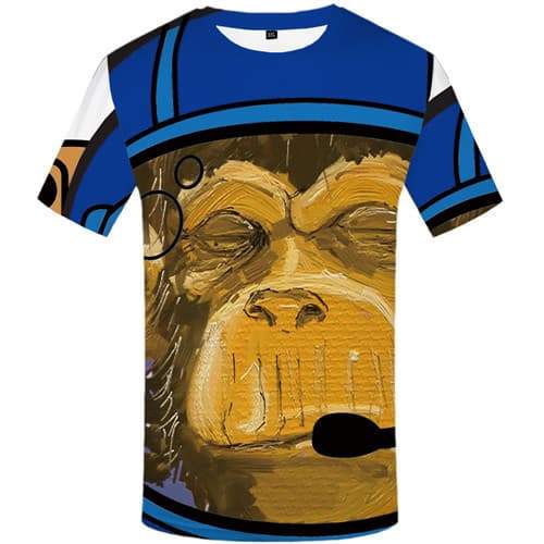 Monkey T shirts Men Graffiti Tshirts Casual Animal T-shirts 3d Art Tshirts Novelty Harajuku Tshirt Printed Short Sleeve Hip hop - KYKU