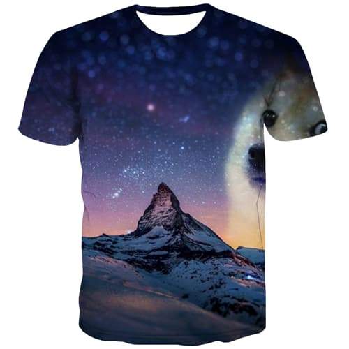 Galaxy T shirts Men Space T-shirts Graphic Mountain T shirts Funny Colorful Tshirts Cool Funny Tshirts Novelty Short Sleeve - KYKU