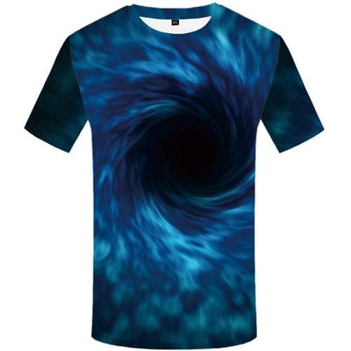 Galaxy Space T-shirt Men Black Hole Shirt Print Vortex Tshirt Printed Psychedelic T-shirts Graphic Punk Tshirts Casual - KYKU
