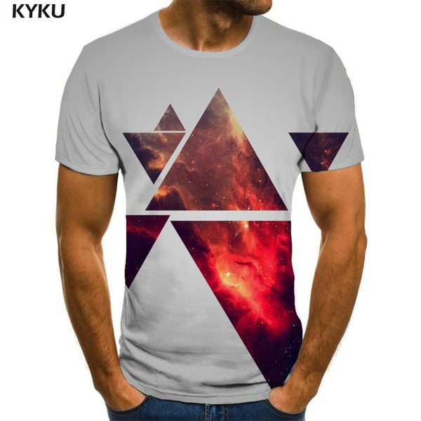 Galaxy T shirt Men Nebula Tshirts Casual Geometry Shirt Print Abstract T-shirts 3d