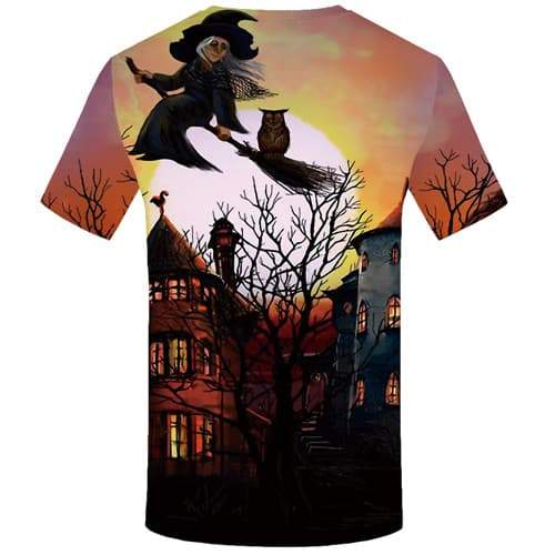 
Halloween T-shirt Men Witch Tshirt Anime Castle Tshirts Casual Moon T-shirts 3d Owl Tshirts Cool Short Sleeve Hip hop Men - KYKU
                