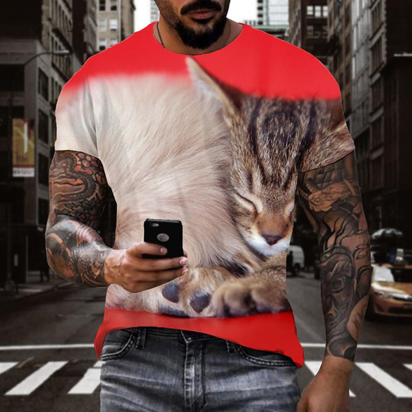 
animal tshirtFunny 3D t shirt docile petsCasual men art costume cat and dog
                