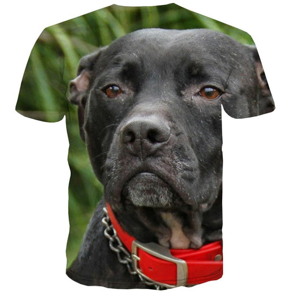 
black dog shirt 3D tshirt Cute animal big Smart dogs Cool art costume male
                