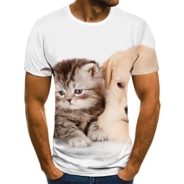 t shirt animaltop tee docile petsmen art costume cat and dog Cool