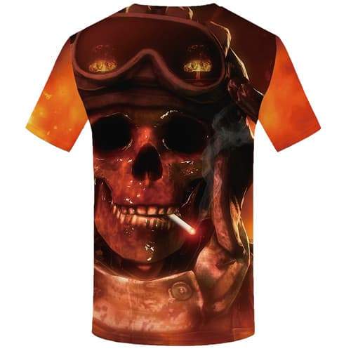 
Skull T shirts Men Military T-shirts Graphic Flame Shirt Print Smoke T shirts Funny Gothic Tshirts Casual Short Sleeve - KYKU
                