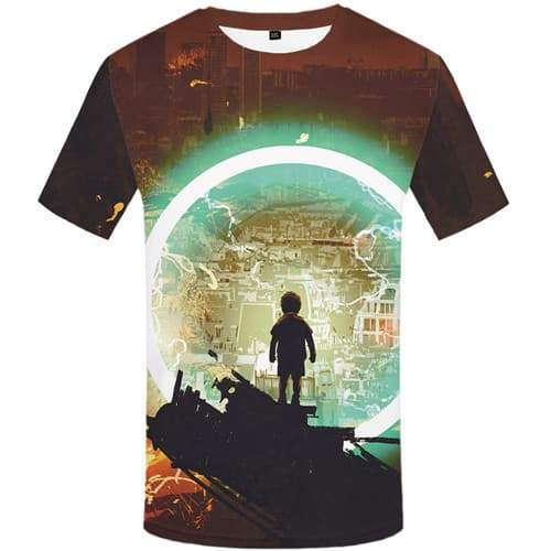 Magic T shirts Men War Tshirts Cool Lightning T shirts Funny City Tshirt Printed Cartoon Shirt Print Short Sleeve Punk Rock - KYKU