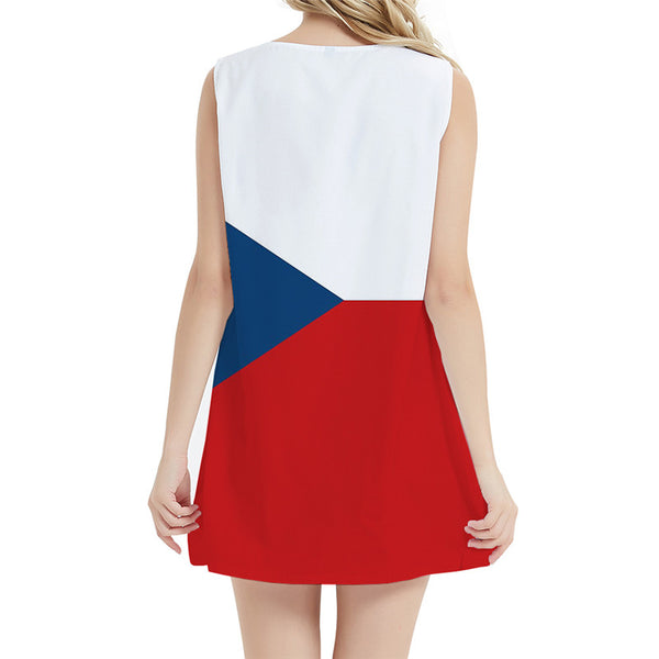 
Czech Flag Dresses Women Czech Republic Sundress Colorful Bodycon Dress Geometric Halter Sleeveless Womens Clothing Party
                