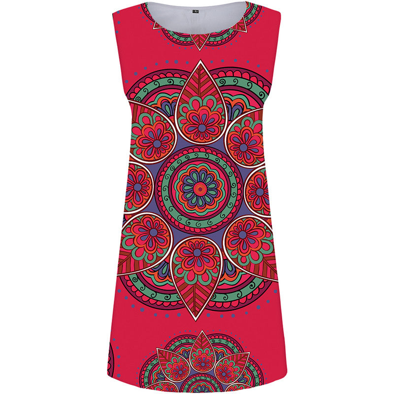 Flower Dress Women Graphics Vestido Sexy Red Short Retro Sundress Womens Clothing Elegant