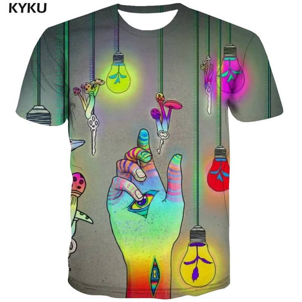 abstract t shirt personality t shirt 3D fun geometric colorful art art costume Cool men