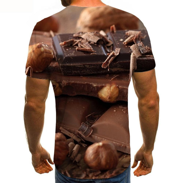 
Food T-shirt Men Chocolate T-shirts 3d Art Tshirt Printed Short Sleeve summer
                