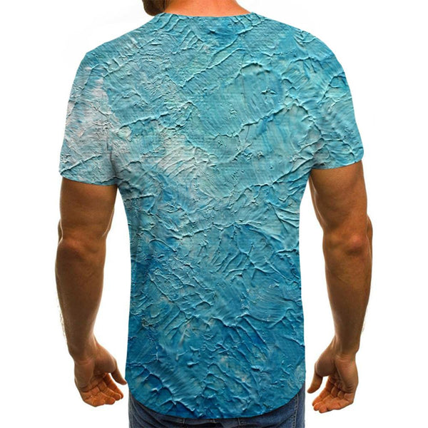 
blue and white oil painting texture t shirts Novelty 3D shirt special texture Cool men art costume different
                