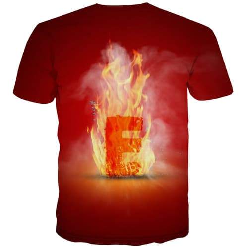 
Letter T-shirt Men Flame Tshirt Printed Red Tshirts Novelty Fire Shirt Print Gothic T-shirts Graphic Short Sleeve Hip hop Unisex - KYKU
                