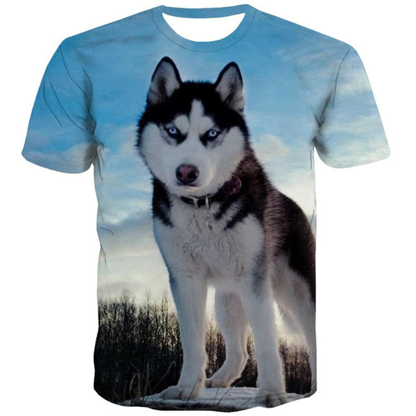 
tshirt Husky dog Puppy Cute Pets Funny 3D t shirt Casual men big Smart Husky dogs art costume
                