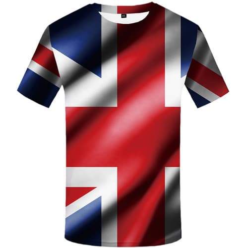 British Flag T shirts Men United Kingdom Tshirt Printed Art T shirts Funny Harajuku T-shirts Graphic Gothic T-shirts 3d - KYKU