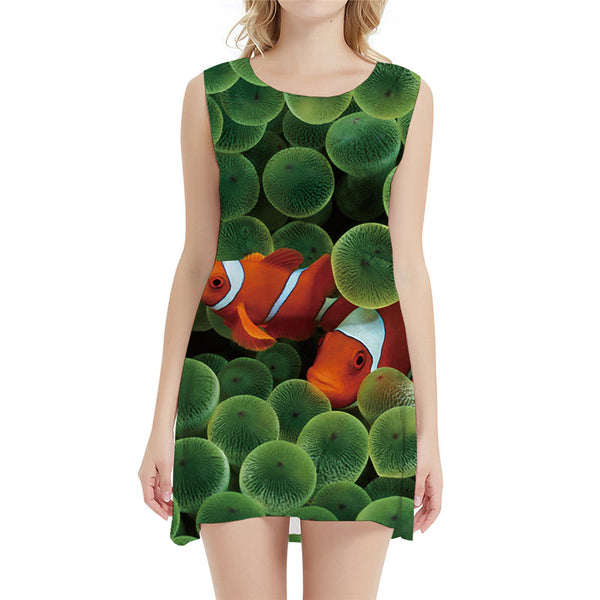 Fish Dress Women Animal Korean Style Tracksuits Office Harajuku Short Green Sexy Womens Clothing Tassel