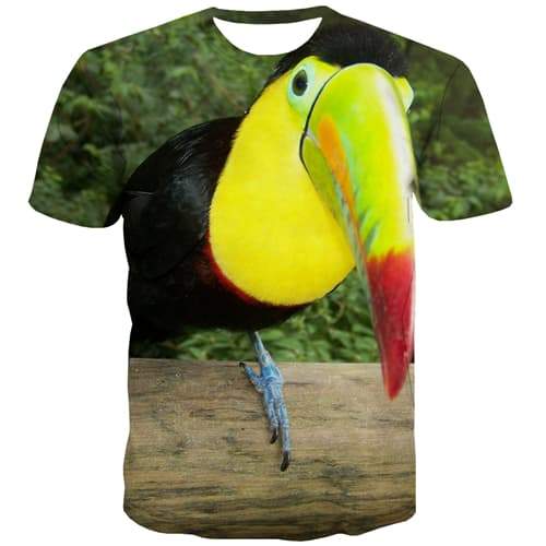 Woodpecker T shirts Men Colorful Tshirt Anime Hip Hop Tshirts Casual Harajuku Tshirts Cool Leisure Tshirts Novelty Short Sleeve - KYKU