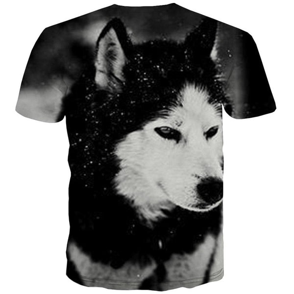 
Husky dog tshirts Print clothes Puppy Cute Pets art costume men Casual big Smart Husky dogs
                