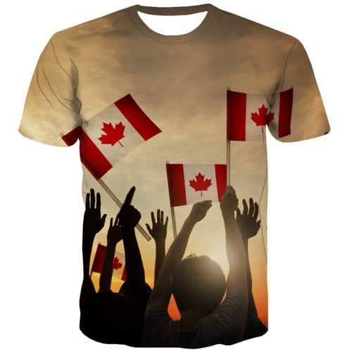 Canadian Flag T-shirt Men Maple Leaf Tshirts Casual Canada T-shirts 3d Harajuku Tshirt Anime Abstract Tshirt Printed - KYKU