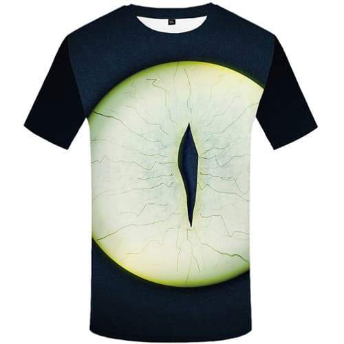 Eye T-shirt Men Lightning T shirts Funny Gothic Tshirts Cool Abstract Tshirts Novelty Black Shirt Print Short Sleeve Hip hop Men - KYKU