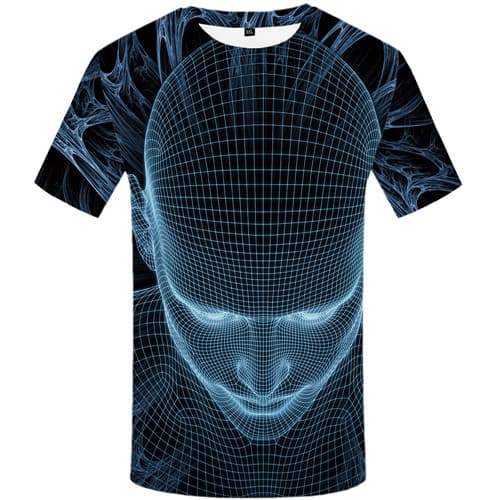 Skull T shirts Men Galaxy Space Tshirt Anime Geometric T-shirts 3d Cobweb Tshirts Casual Spiderman Tshirts Cool Short Sleeve - KYKU