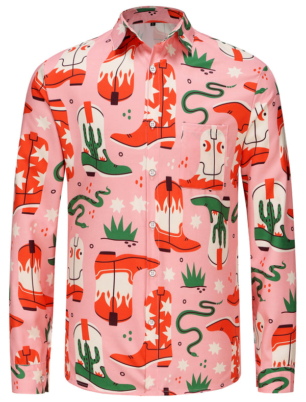 
KYKU Cowboy Shirts for Men Western Button Down Shirt Long Sleeve Dress Shirts Casual Clothing with Pocket
                